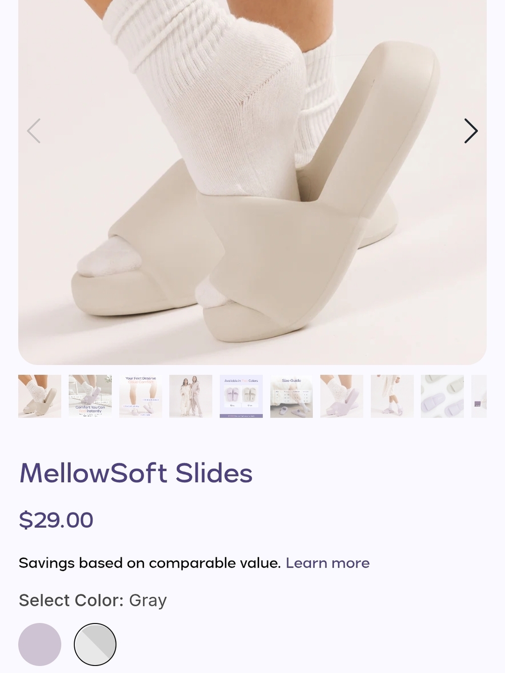 MellowSoft Slides — Gray Women’s Comfort Slide